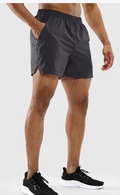 MIER men’s split lite pace shorts gray